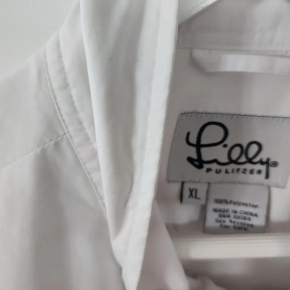 Lilly Pulitzer White Ladies Jacket with Green Logo - Picture 2 of 4